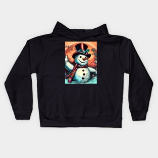 Discover Frosty's Wonderland: Whimsical Christmas Art Featuring Frosty the Snowman for a Joyful Holiday Experience! Kids Hoodie